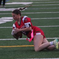 Rosa Reiners, a Glen Cove junior on the high school's first flag football team