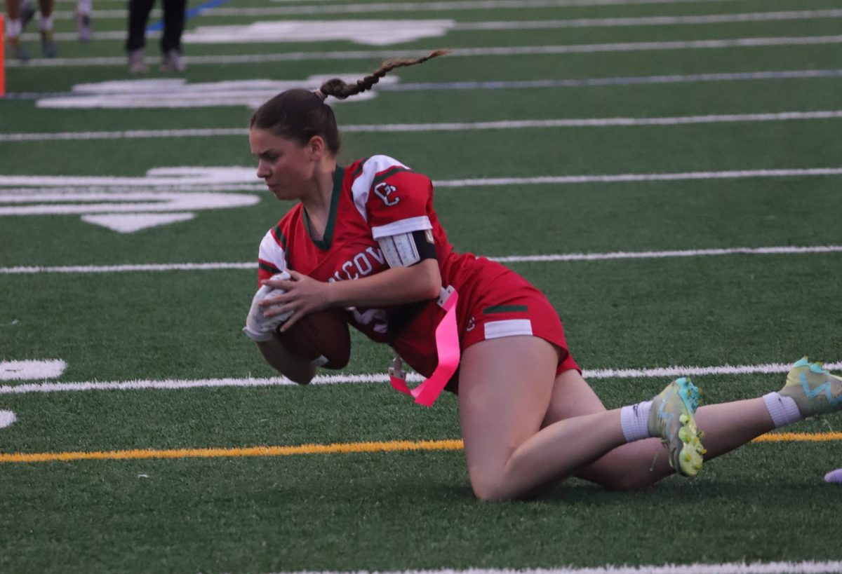 Rosa Reiners, a Glen Cove junior on the high school's first flag football team