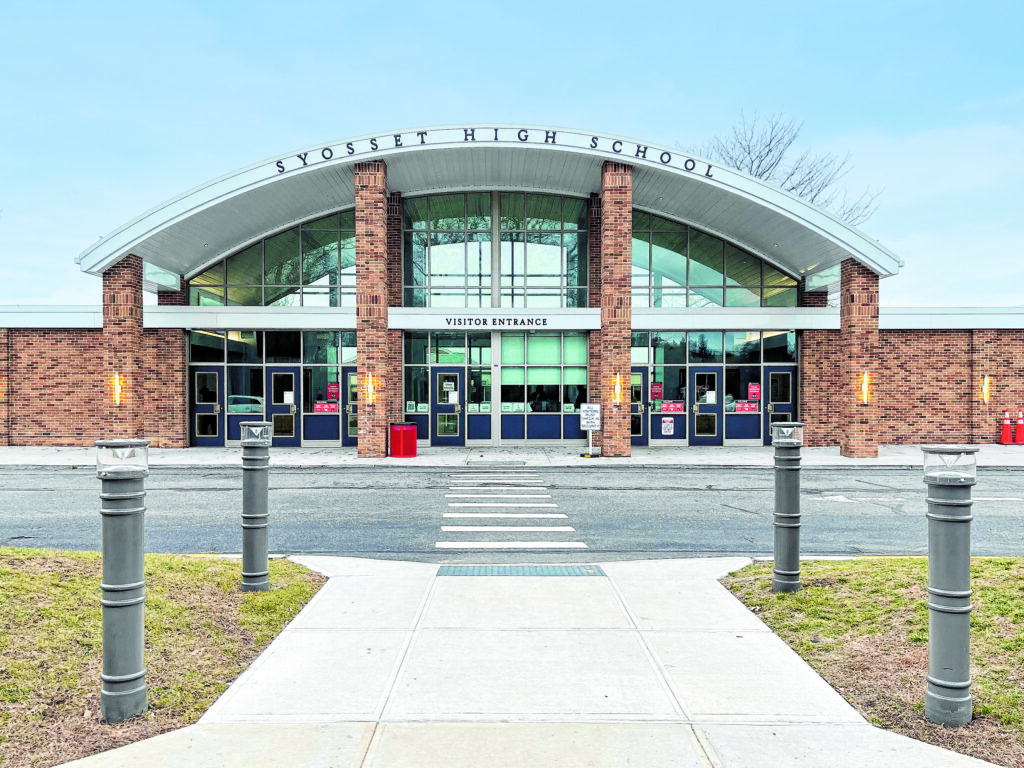 The Syosset High School front entrance.