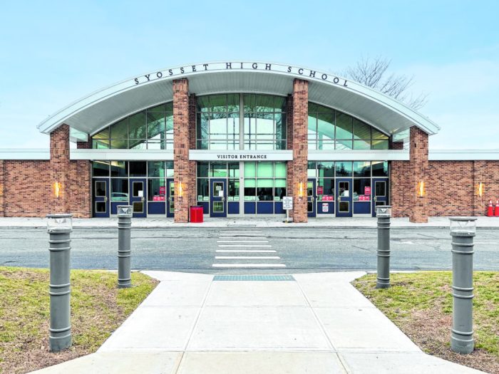 The Syosset High School front entrance.