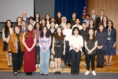 The Great Neck Board of Education honored 20 eighth graders from South Middle for their participation in the Adolescent Advocates.