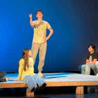 Long Island High School for the Arts students rehearse for "Balloon Boy: The Musical," by Long Islander Billy Reece