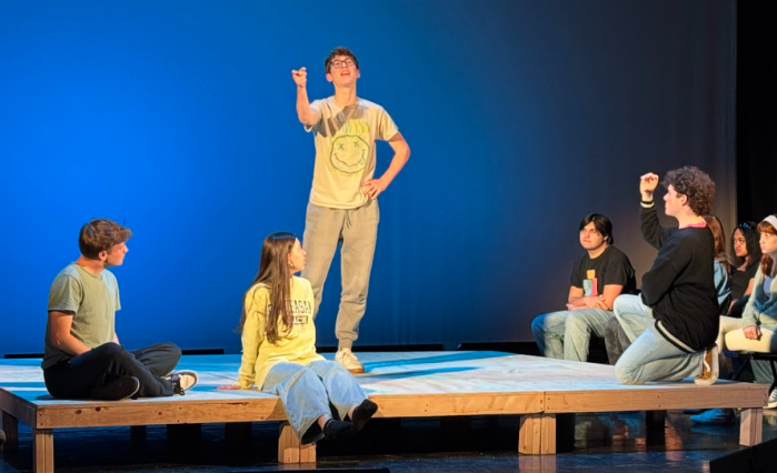 Long Island High School for the Arts students rehearse for "Balloon Boy: The Musical," by Long Islander Billy Reece