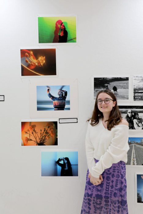 AP Photography student Penelope Kurta displays her work in the exhibition the "Sustained Investigation."