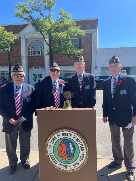 Manhasset American Legion Post 304 officers at the Memorial Day ceremony.