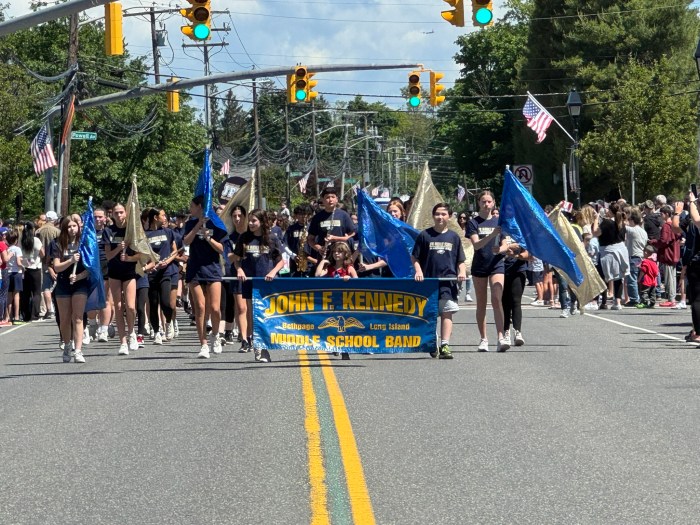 Bethpage students performing in the Memorial Day parade