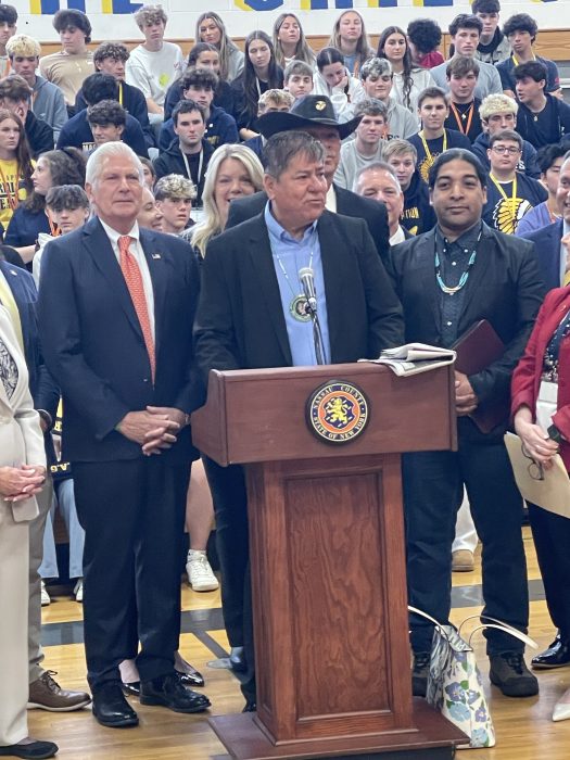 The Vice President of NAGA, Frank Black Cloud, showed support for the Massapequa School District