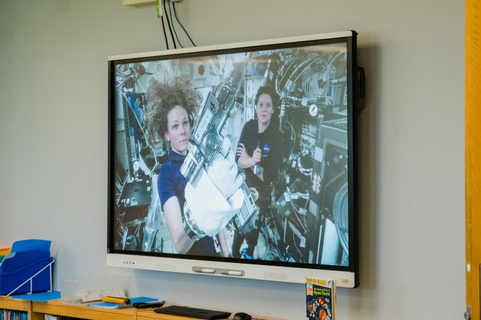 Students at Central Boulevard Elementary had a live conversation with astronauts aboard the International Space Station