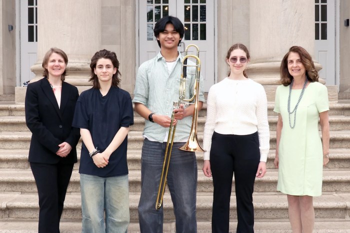 Alex Baluyut, Nina Bikhman and Julianna Miano from North High School performed in the All-Eastern Honors Ensemble.