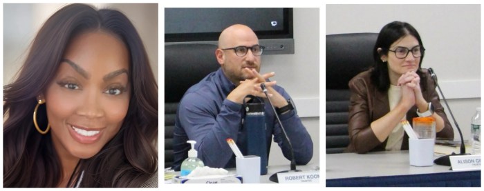 Qiana Hobdy (L.), Robert Koonin (C.) and Alison Gilbert (R.). 