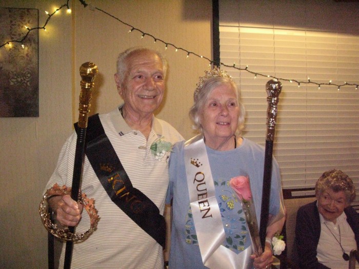 Two residents at the Atria were crowned as the prom king and queen.