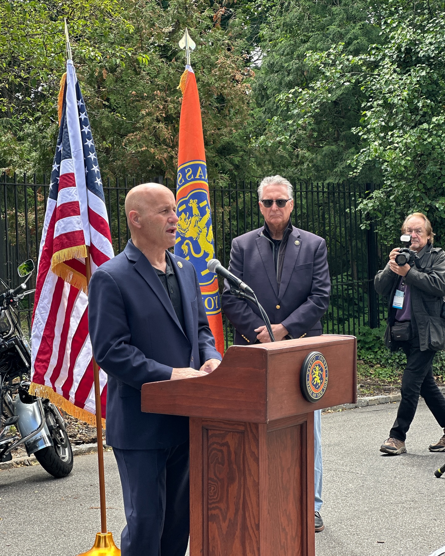 Nassau County Police Commissioner Patrick Ryder speaks at the street renaming.