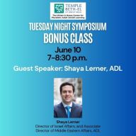 Guest speaker Shaya Lerner of the Anti-Defamation League will discuss how Jewish and Zionist organizations like the have needed to pivot their strategies in response to the rise in anti-Semitism since the Oct. 7 attacks.