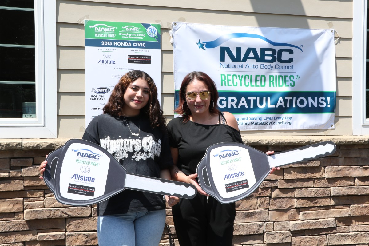 Roslyn mother, Melissa Romero, right, and her daughter received a fully refurbished car with help from Jericho Cares.