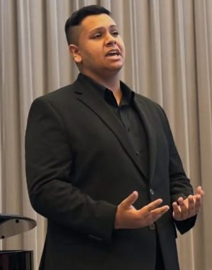 Roslyn High school student, Dylan Sakaria, wins third place in eVoco Voice competition.