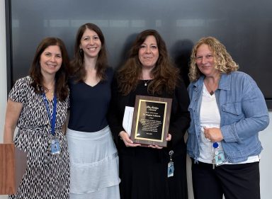 The Roslyn School District hosts special education award ceremony. Left to right: Cindy Samide, Dr. Jillian Brass, Dr. Regina LaRocca, and Marnie Cohen