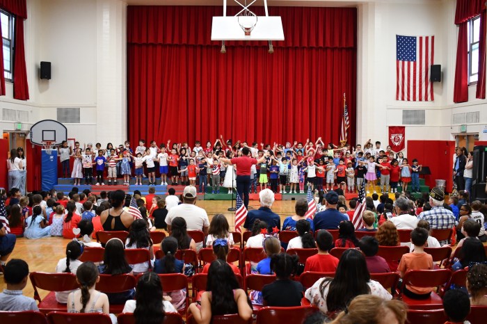 2 hampton street kindergartners perform at flag day celebration