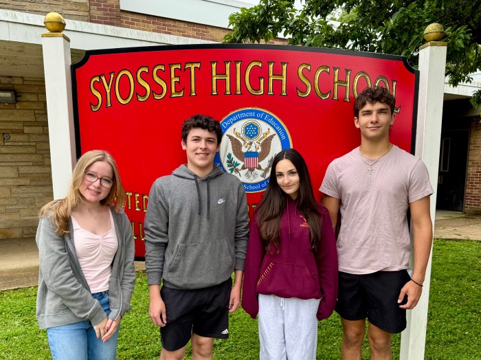 Leah Breslin, Aiden Saavedra, Brynn Pinto and Jake Gagliano received (L. to R.) were awarded a total of $9,500 from the Sabrina Navaretta Memorial Foundation.