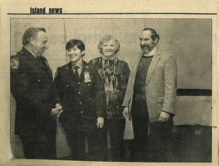 Levi in a newspaper clipping during her time as a NYPD officer.