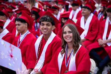Glen Cove graduates celebrate the end of their high school careers at commencement.