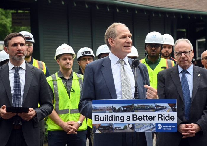 MTA Chair & CEO Janno Lieber at the Metro-North Botanical Garden station where he commented on lawsuits made against the MTA.