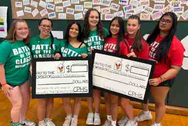 The Carle Place High School Key Club and Student Organization officers at this year’s Battle of the Classes event.