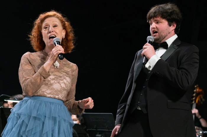 Karen Murphy and Joe Strobbel perform at the Sands Point Preserve with the Northwinds Symphonic Band.
