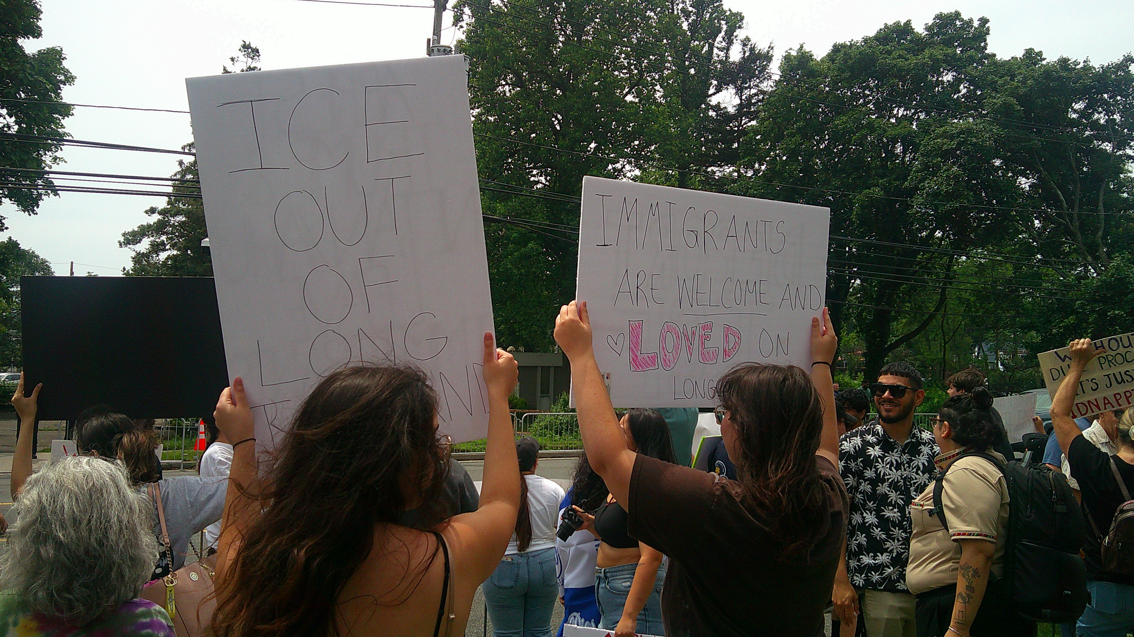 Brentwood 'Keep Our Families Together' rally 2025, protest against ICE