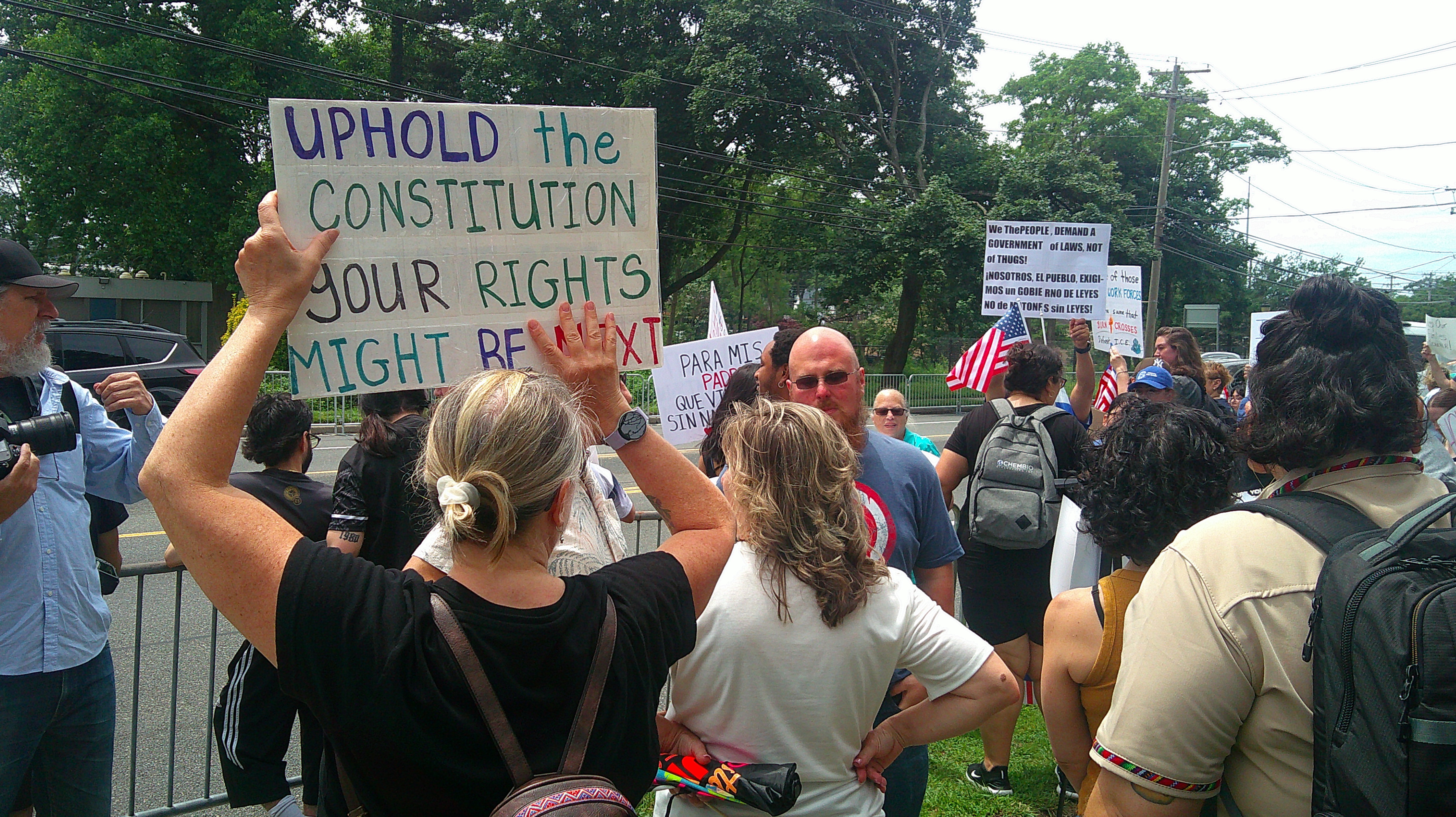Brentwood 'Keep Our Families Together' rally 2025, protest against ICE