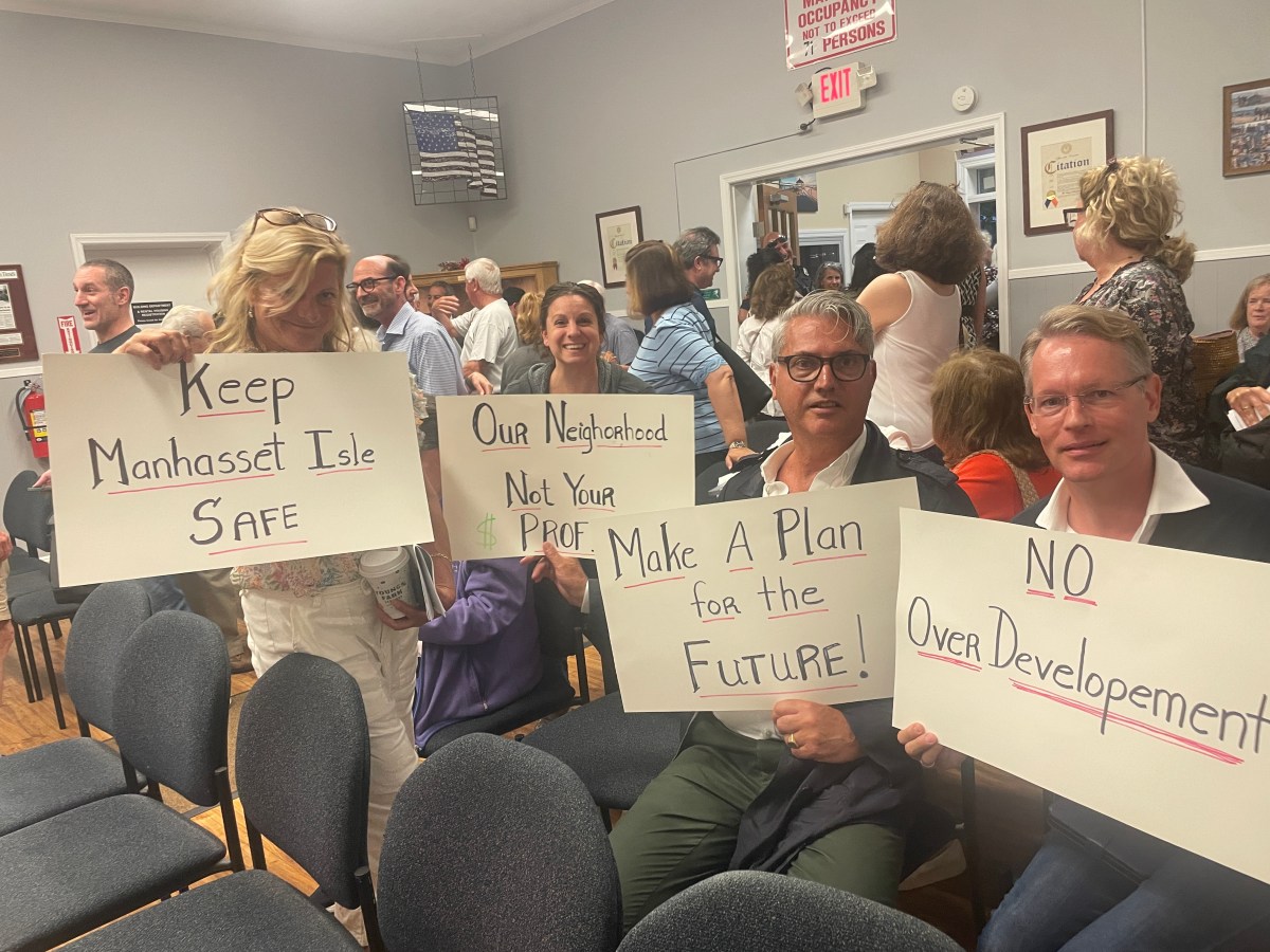 Manorhaven residents gathered at village hall to make their voices heard over opposed to a mixed-use development at 30 Sagamore Hill Dr.