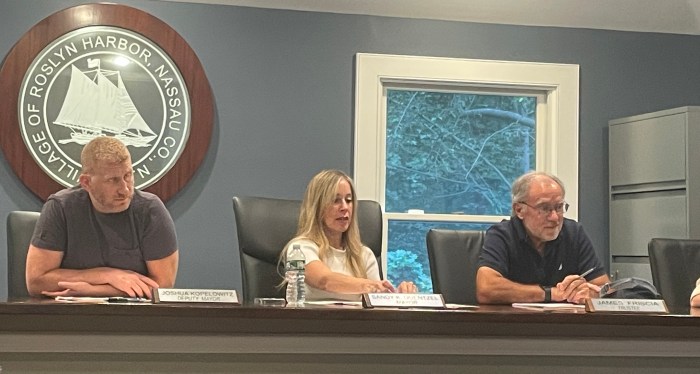 The Roslyn Harbor Board of Trustees discussed potentially ending their private village security.