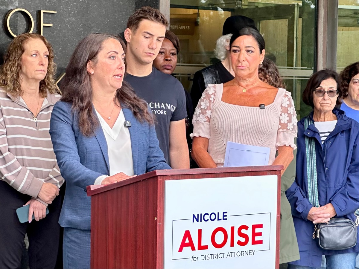 Democratic candidate for Nassau County district attorney Nicole Aloise calls for stronger leadership to combat rises in crime.