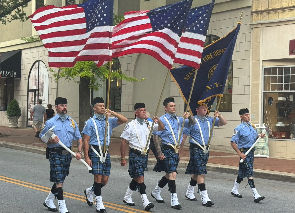 The Sea Cliff Fire Department marches in the 5th Battalion Parade.
