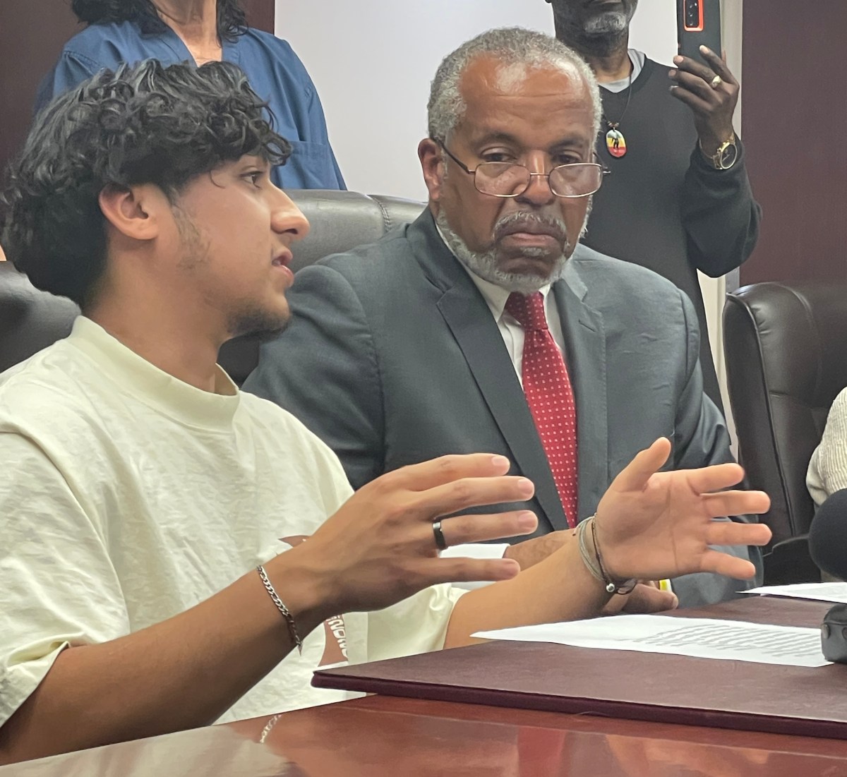 Elzon Lemus alleges ICE agents wrongfully stopped, searched, detained and handcuffed him in Westbury.