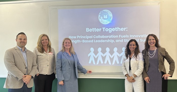The Port Washington School District elementary principals presented their collaborations at a leadership summit.