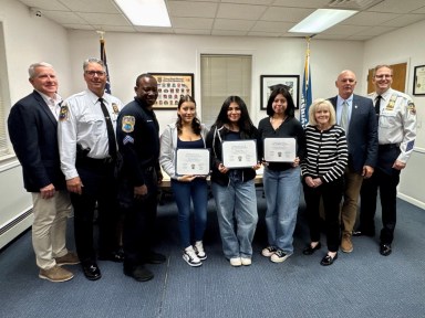 Three Schreiber High School seniors completed a newly revamped internship with the Port Washington Police District.