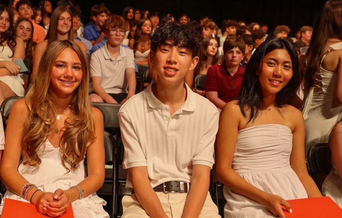 Syosset eighth-graders celebrate their exit from middle school at the Tilles Center.