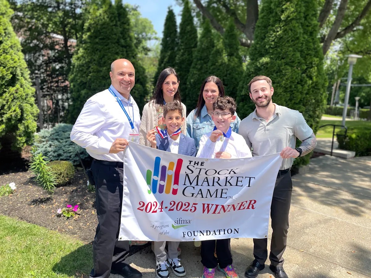 Saddle Rock Elementary School fourth-graders Noah Hollander and William Friedman placed first and third, respectively, in the Stock Market Game.