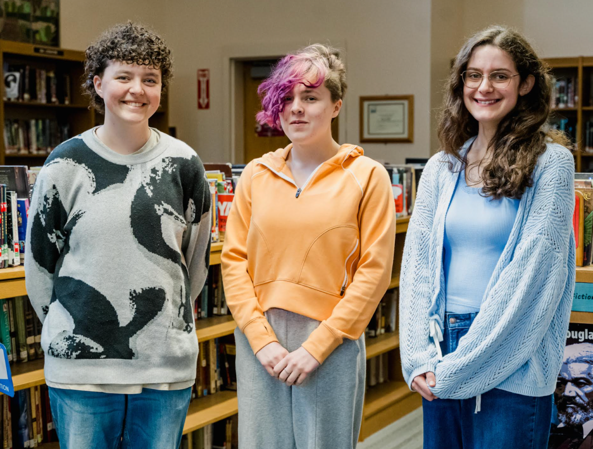Oyster Bay High School's Mosie Bradley, Riley Baehr and Giovanna Lisa (L. to R.) were recognized by the National Council of Teachers of English in the 2025 Achievement Awards in Writing.