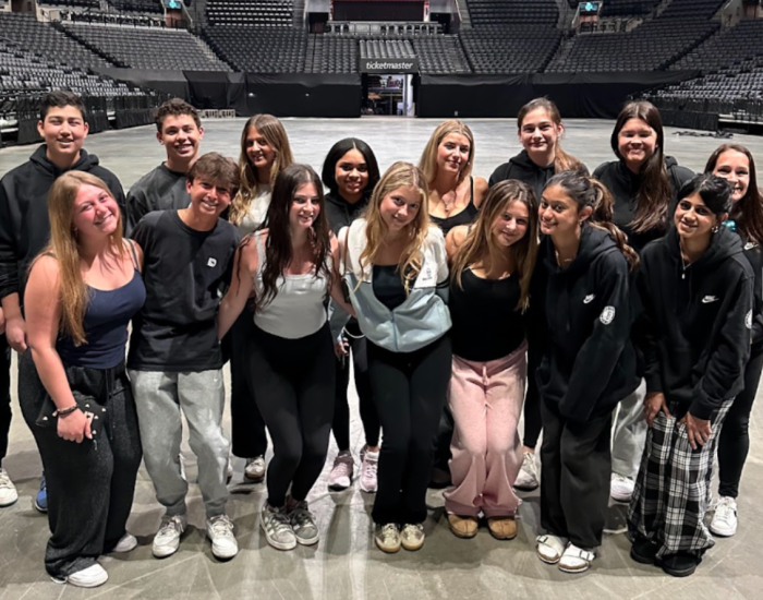 Jericho High School journalism students at the Barclay's Center