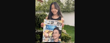 Grace Zhang, a Jericho eighth-grader, earns second place in the ARTEFFECT competition for her painting, “Bus Ride to Equality."