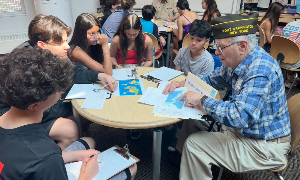Weber Middle School students interviews veterans.