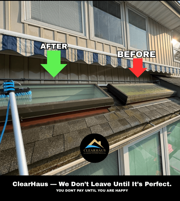 ClearHaus, before and after a job.