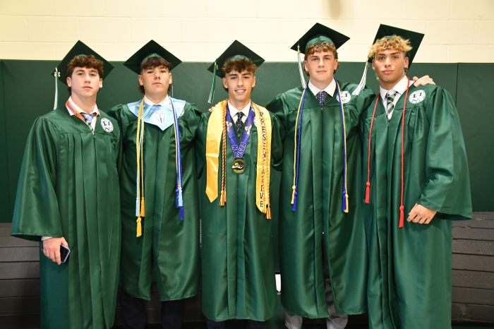Carle Place High School seniors were celebrated on the school's football field during the commemoration.