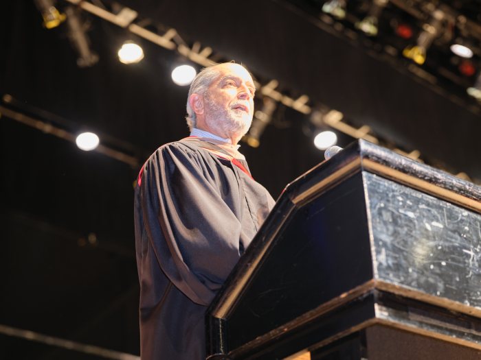 Westbury Board of Education President Robert Troiano was one of several speakers during the ceremony.