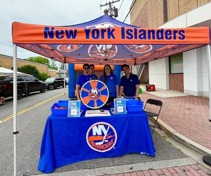 The New York Islanders were one of the several vendors at the street festival.