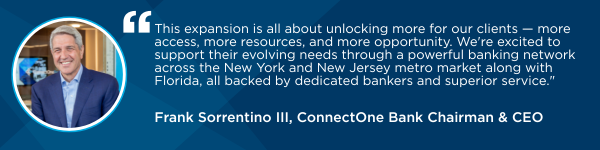 ConnectOne CEO Frank Sorrentino III