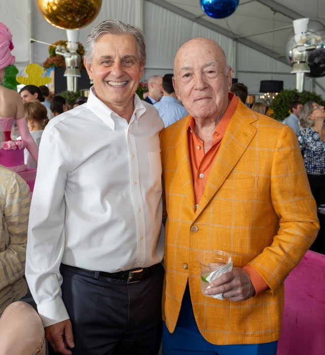 Kevin J. Tracey, the president and CEO of Northwell's Feinstein Institutes (L.) and donor Leonard Feinstein (R.).