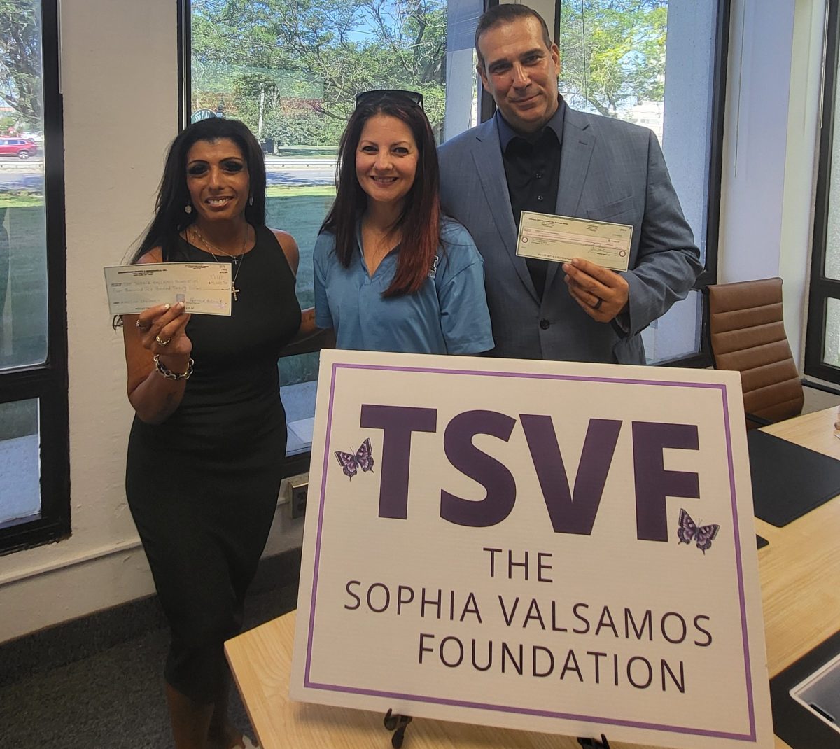 Tonia N. Cimino, Schneps Media; Gina and Chris Valsamos, TSVF and the 2025 Long Island Press 'Power Team.'