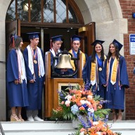 Manhasset High School seniors rang the bell three times at the 105th graduation commencement.